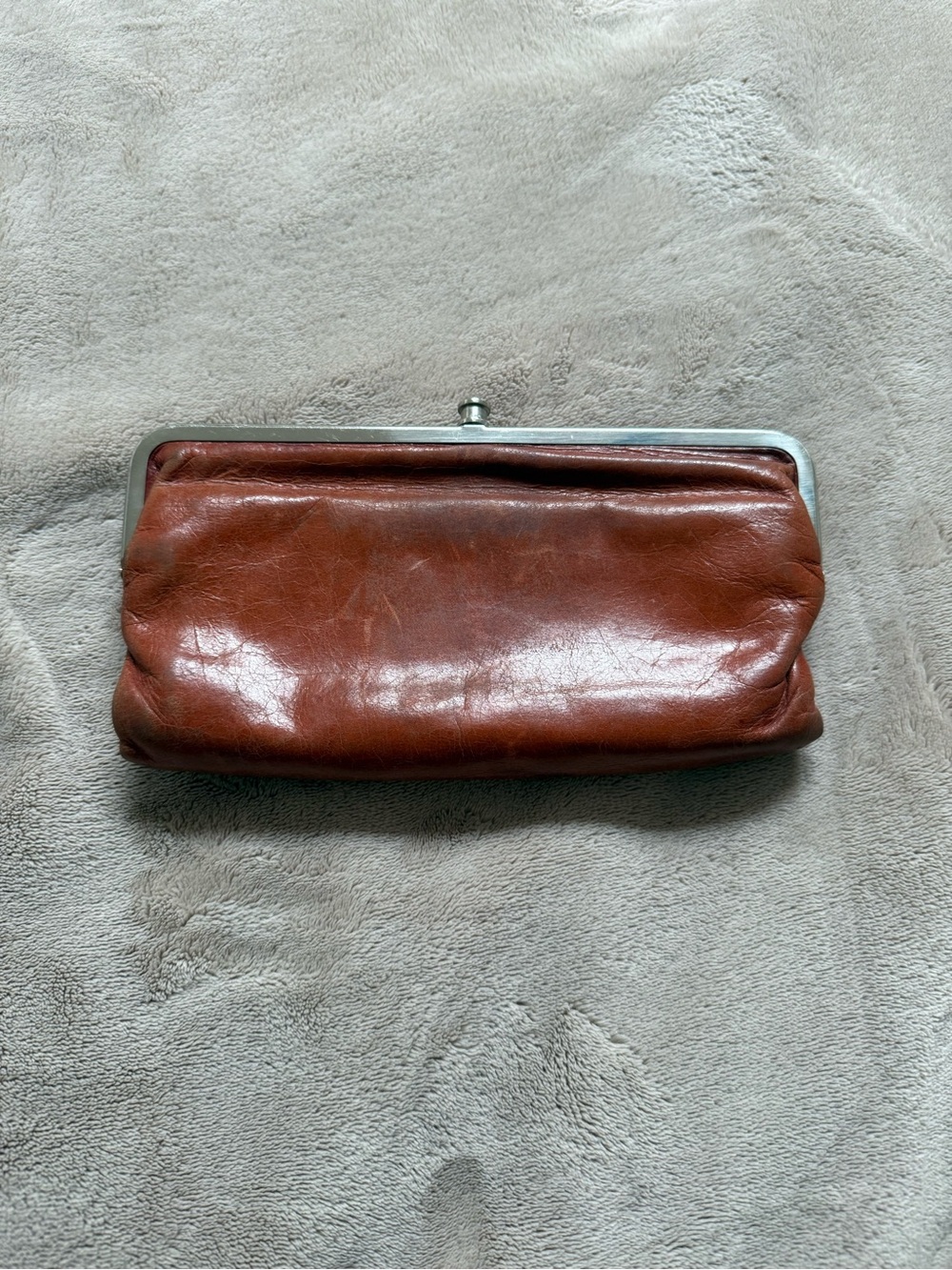 Red/Brown Leather women’s Clutch Wallet